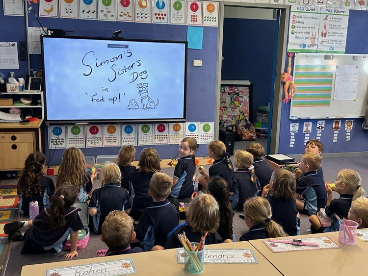 Class watching the whiteboard